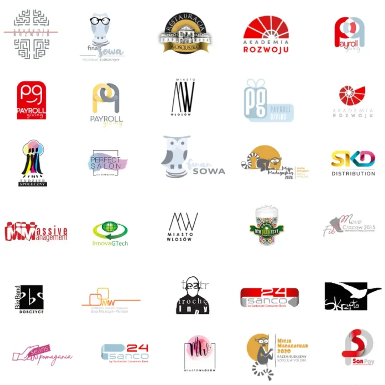 logotypy zaprojektowane przez Agnieszkę Kierat stadnik
